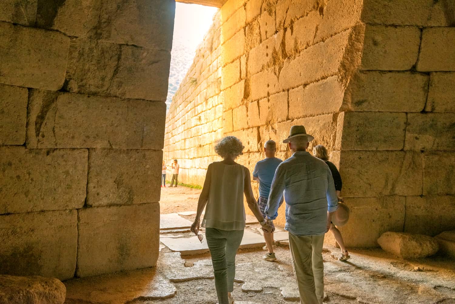 a group visits the toombs of Mycenae during our Private Tours Vacation Packages
