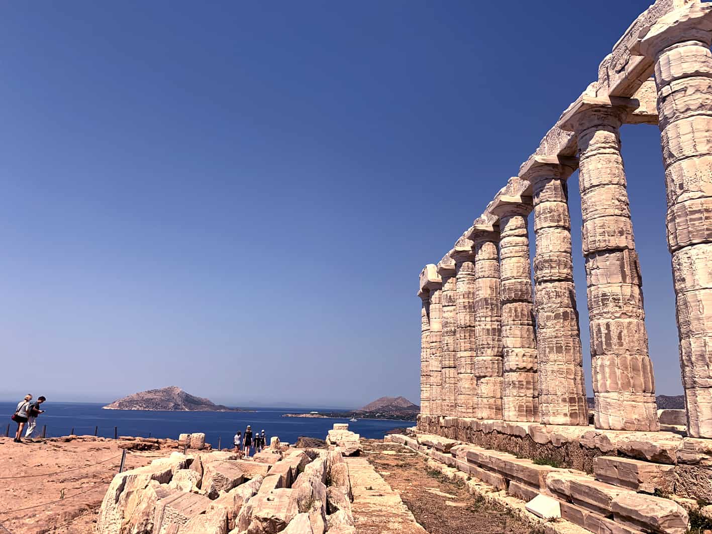 trip to cape sounion sightseeing at the temple with a sea view during our Private Tours Vacation Packages trip