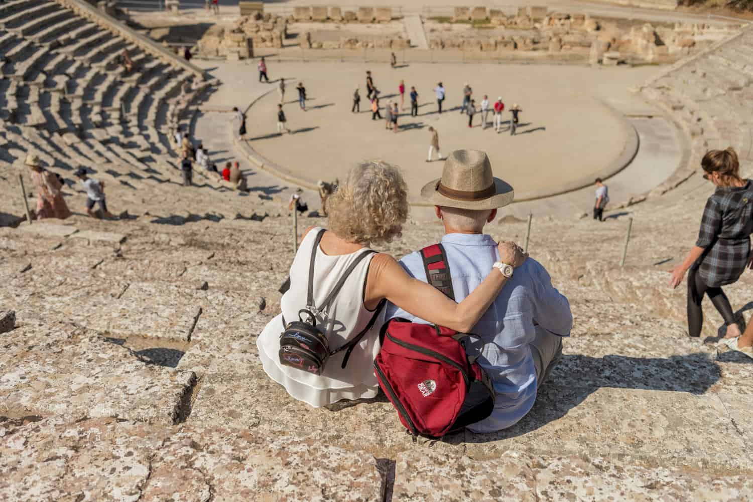 visiting the ancient theatre at Epidaurus