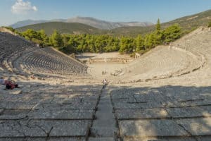 The great classical Greek theatre of Epidaurus in the Peloponnese