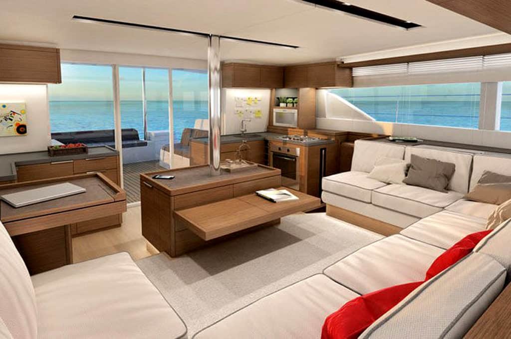 cyclades skippered sailing luxury yacht interior lounge
